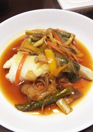 残り物の野菜で。たらの野菜あんかけ。-レシピのメイン写真