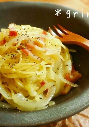 即席♪たっぷり玉ねぎのガーリックパスタ。-レシピのメイン写真