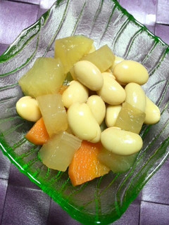 大根と人参と大豆のめんつゆ煮-レシピのメイン写真