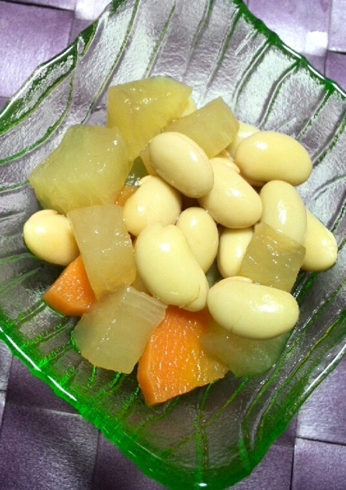 大根と人参と大豆のめんつゆ煮-レシピのメイン写真