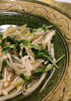 豆苗とえのきと玉ねぎのポン酢合え-レシピのメイン写真