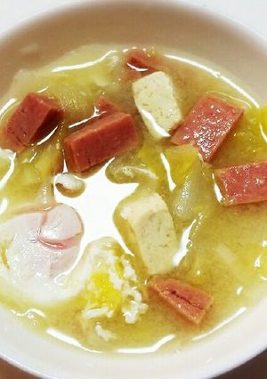 スパムの味噌汁 沖縄風-レシピのメイン写真