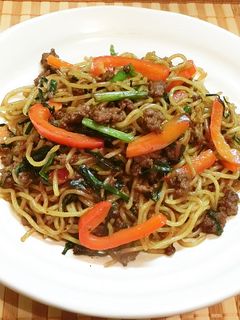 甜麺醤にら焼きそば-レシピのメイン写真