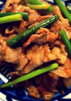 美味しい！豚肉とニンニクの芽の炒めもの♡-レシピのメイン写真