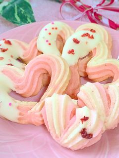 ピンクの♡ハート絞り出しクッキー-レシピのメイン写真