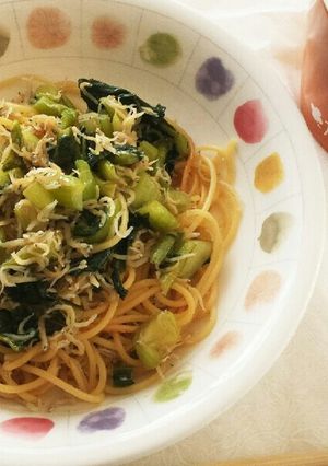 しらすと野沢菜のパスタ-レシピのメイン写真