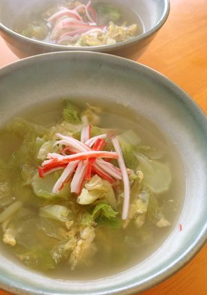 レタスと卵の鶏ガラスープ-レシピのメイン写真
