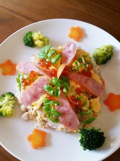 ごてあらポー!!で 彩りお花のちらし寿司-レシピのメイン写真