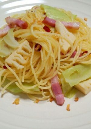 たけのこ と キャベツのペペロンチーノ-レシピのメイン写真