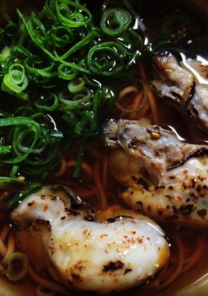 京だしと九条ねぎの美味しい牡蠣蕎麦-レシピのメイン写真
