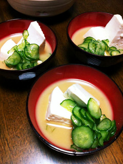 暑い夏にも味噌汁を!豆腐とキュウリ★-レシピのメイン写真