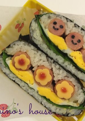 ウインナソーセージ3兄弟おにぎらず☆-レシピのメイン写真