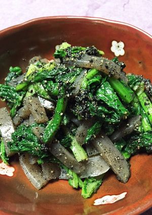 小松菜とこんにゃくの胡麻和え-レシピのメイン写真