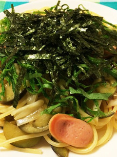 1人分☆茄子と葱の和風パスタ-レシピのメイン写真