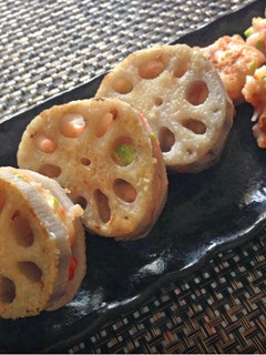 海老しんじょのレンコンはさみ焼き-レシピのメイン写真