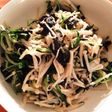 海苔が香る、水菜とエノキのもみ海苔和え