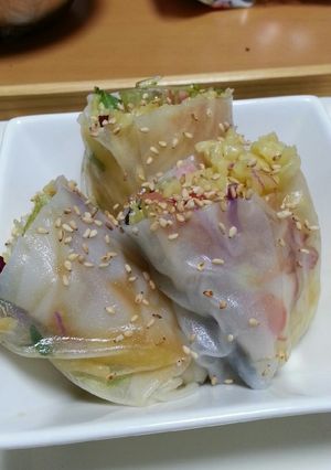まるちゃん製麺冷やし中華で生春巻き-レシピのメイン写真