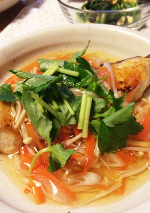 ワサビで食べる☆サワラの野菜あんかけ-レシピのメイン写真