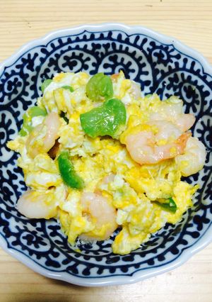 そら豆とエビの卵炒め-レシピのメイン写真