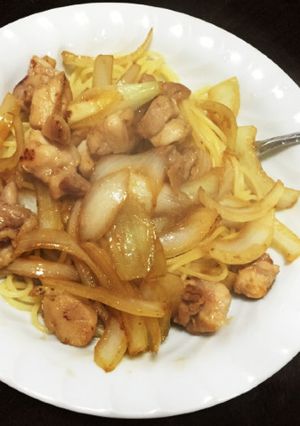 鶏肉と玉ねぎのパスタ-レシピのメイン写真