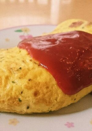 朝ご飯に♪ウインナー入りふわっオムレツ♪-レシピのメイン写真