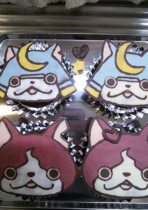 ジバニャンとブシニャンのチョコプレート-レシピのメイン写真