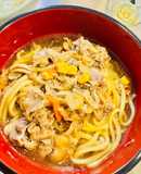 コーンたっぷり♪簡単みそ鍋、みそラーメン