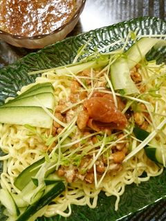 大根おろしつゆたれで梅肉納豆冷し中華-レシピのメイン写真