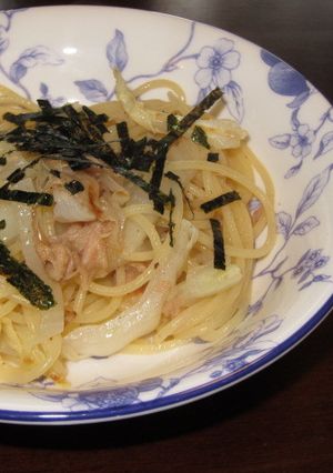 白菜ネギの和風パスタ！減塩だからおいしい-レシピのメイン写真