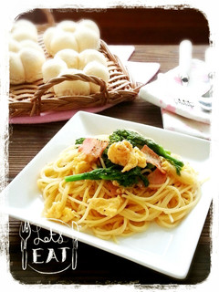 菜の花toふわふわ卵no和風パスタ-レシピのメイン写真