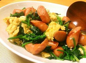 中華風ソーセージとほうれん草の炒めもの♪-レシピのメイン写真