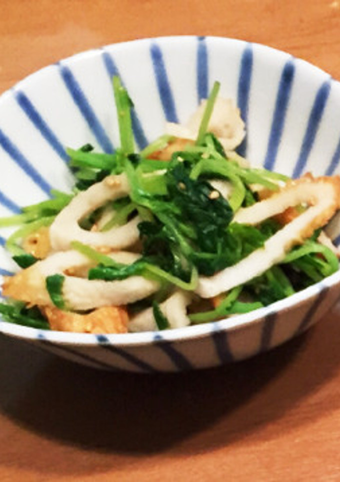 豆苗とちくわの酢の物-レシピのメイン写真