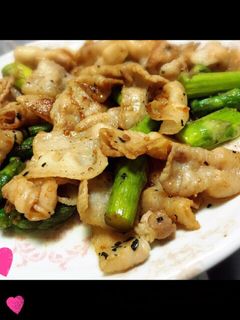 豚バラとアスパラのガーリックバター炒め♪-レシピのメイン写真
