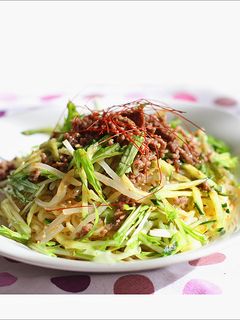 ひき肉&ナムルのごまだれ冷やし中華-レシピのメイン写真