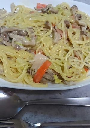 ホワイトソース濃厚☆キノコたっぷりパスタ-レシピのメイン写真