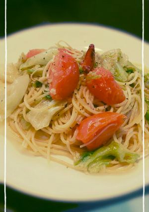 トマトとレタスのパスタ♪-レシピのメイン写真