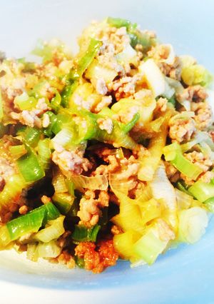 長ねぎと挽肉の醤油炒め-レシピのメイン写真