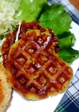 ワッフルメーカーでかりもちじゃがいも餅♡-レシピのメイン写真