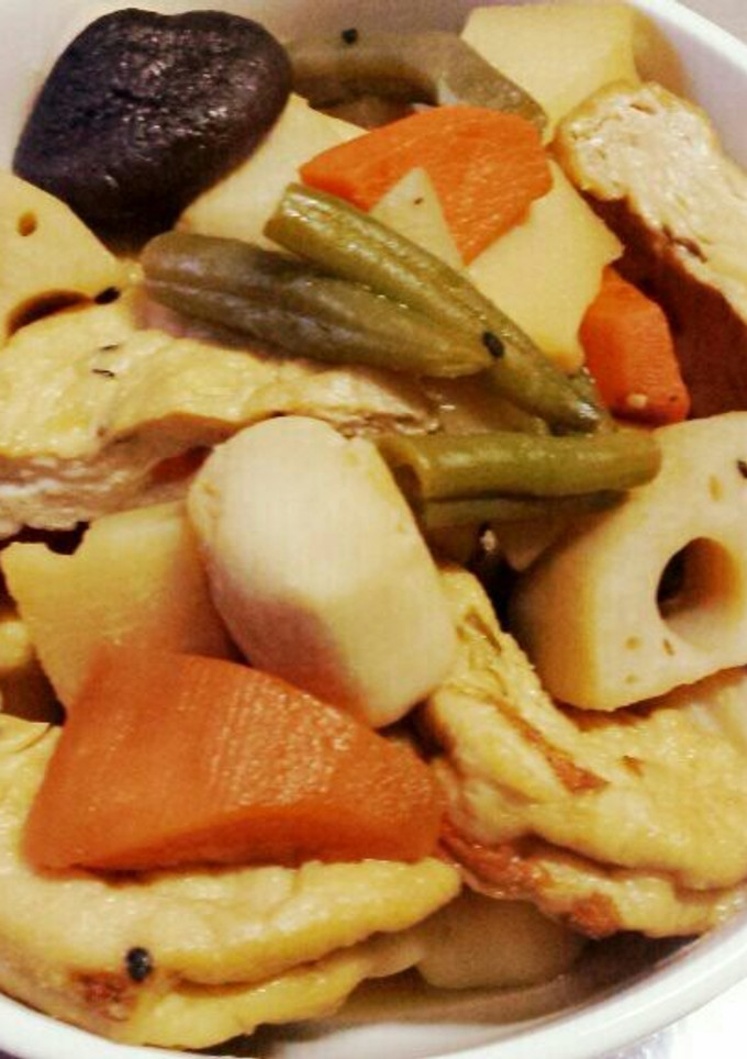 簡単！和風冷凍野菜とがんもの煮物-レシピのメイン写真