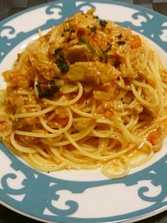 ◆ツナとほうれん草のトマトスパゲッティ◆-レシピのメイン写真