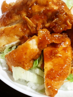 鶏むね肉を照り焼きで☆ガッツリむねテリ丼-レシピのメイン写真