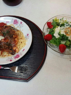 ノンオイル海老トマトクリームパスタ-レシピのメイン写真
