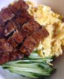 コストコのサンマの蒲焼きで三色ご飯