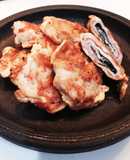 豚ロース薄切り肉で大葉と桜えびのピカタ♪