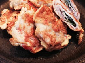 豚ロース薄切り肉で大葉と桜えびのピカタ♪-レシピのメイン写真