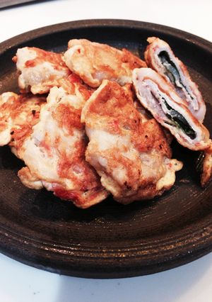 豚ロース薄切り肉で大葉と桜えびのピカタ♪-レシピのメイン写真