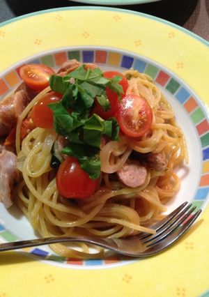 簡単チーズとソーセージのパスタ-レシピのメイン写真
