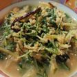 水菜の水分が旨々スープに♪塩昆布卵とじ