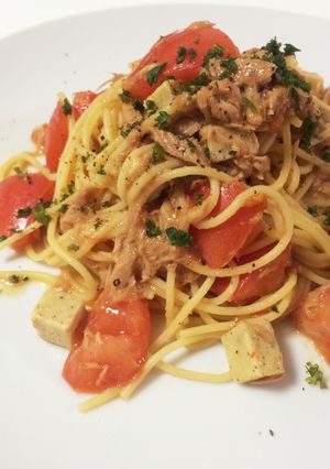 ＊ツナトマトのバター醤油パスタ＊-レシピのメイン写真