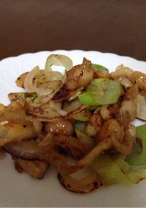 簡単‼︎鶏皮と白ネギのにんにく炒め！-レシピのメイン写真